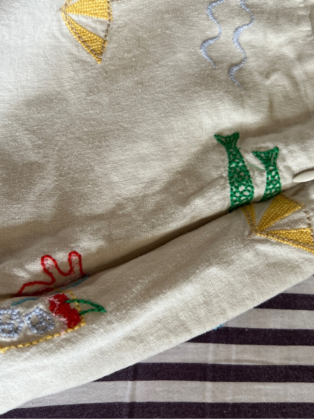 Gap Linen-Blend Embroidered Mini Skort with Beach umbrella beige size medium - Picture 9 of 10